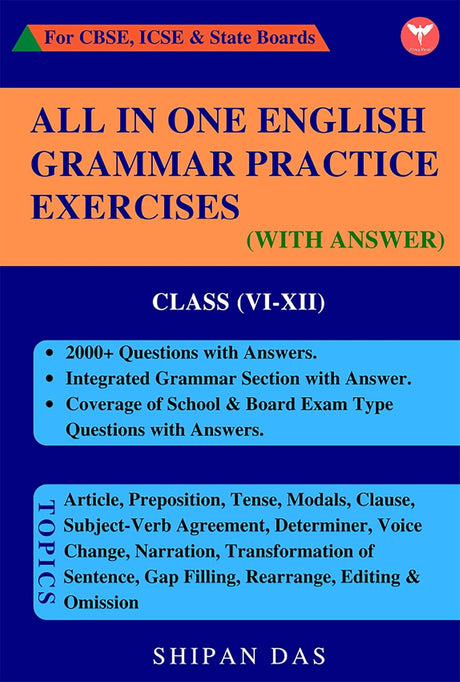 All in One English Grammar Practice Exercises (CBSE, ICSE & State Boards) - Retail Maharaj