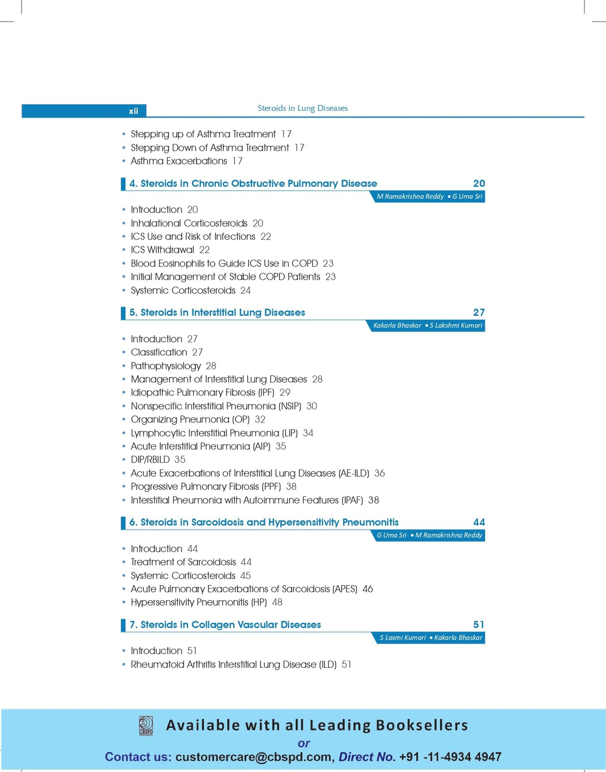 Steroids in lung diseases