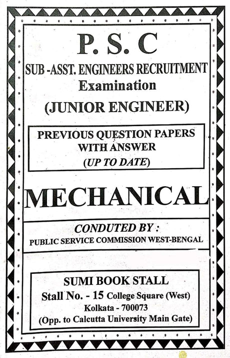 West Bengal Sub-Assistant Engineers Recruitment Examination -Junior Engineer (MECHANICAL) Previous Question Papers with Answer in English - Retail Maharaj