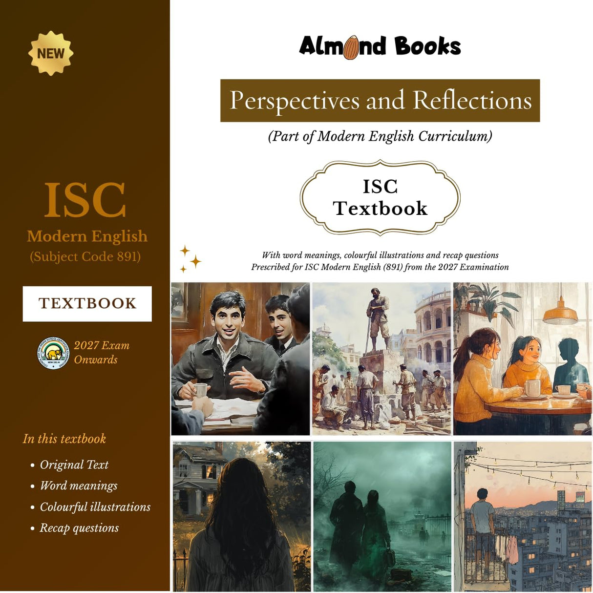 Almond Books ISC Modern English Literature Textbook – Perspectives (Short Stories) and Reflections (Poems) for Class 11 & 12 | Latest ISC English Syllabus 2027 - Retail Maharaj