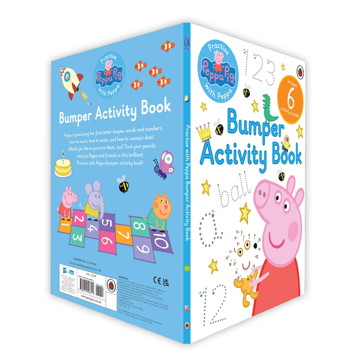 Peppa Pig: Practise with Peppa: Bumper Activity Book (Set of 6) | Practise and Play with 100+ Fun Activities - Writing, Drawing, and Counting | Ideal Gift for Young Peppa Pig Fans - Retail Maharaj