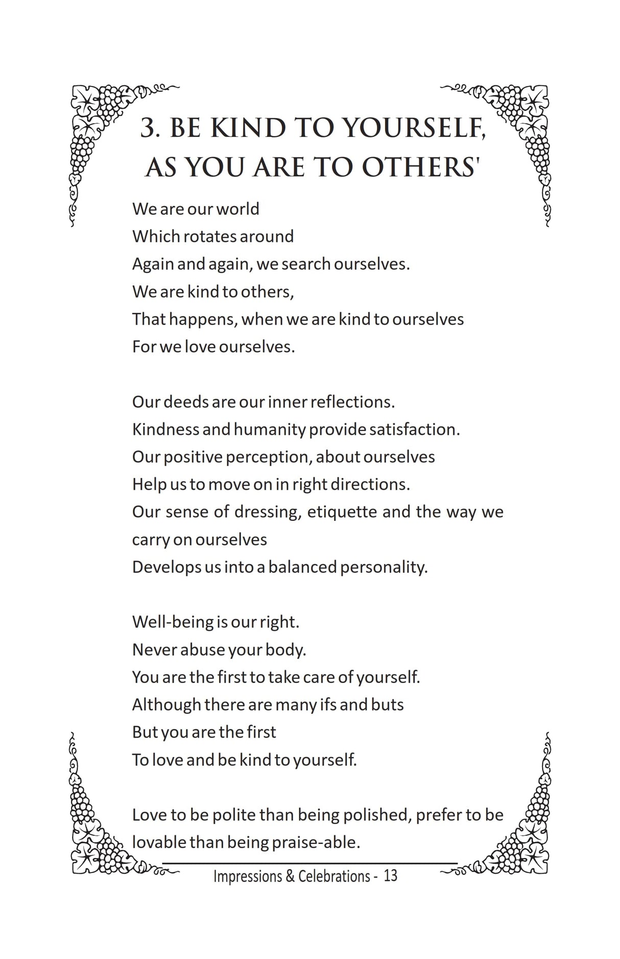 IMPRESSIONS & CELEBRATIONS