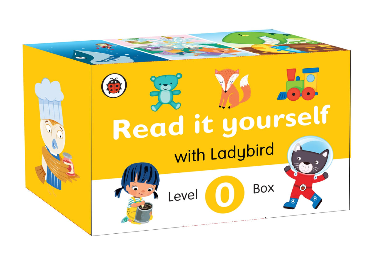 Ladybird Read It Yourself Tuck Box Level 0: 10 Books Box Set (Space Party, Emma Explorer, Pippa and the Pip, Go, Kit Cat!, Gus and Ross, Wags the Big Dog and More) - Retail Maharaj