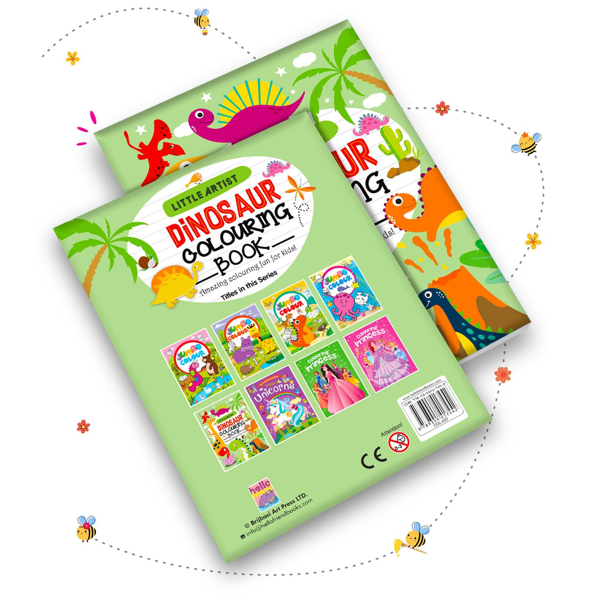 Hello Friend Books Little Artist Dinosaur Colouring Book: Jumbo Copy Colouring - Practice Drawing, Painting and Colouring with Reference for Kids - Retail Maharaj