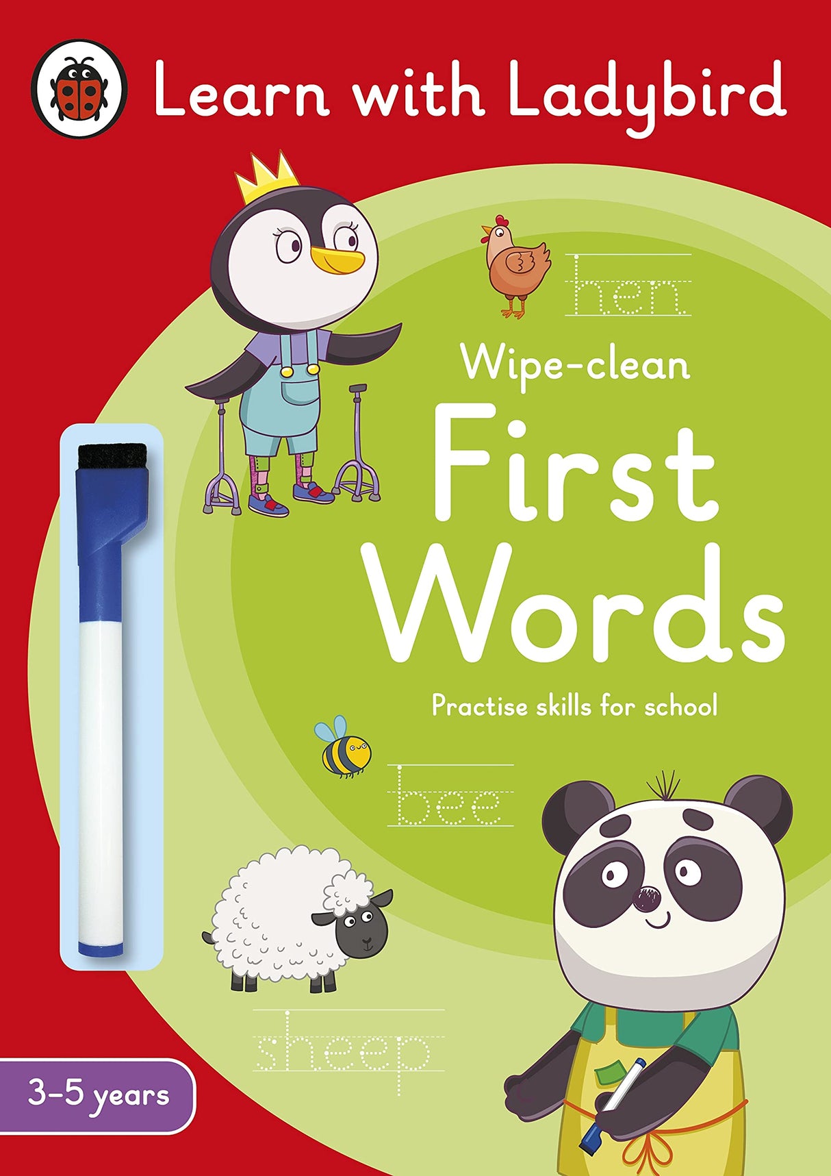 First Words: A Learn with Ladybird Wipe-Clean Activity Book 3-5 years: Ideal for home learning (EYFS) - Retail Maharaj