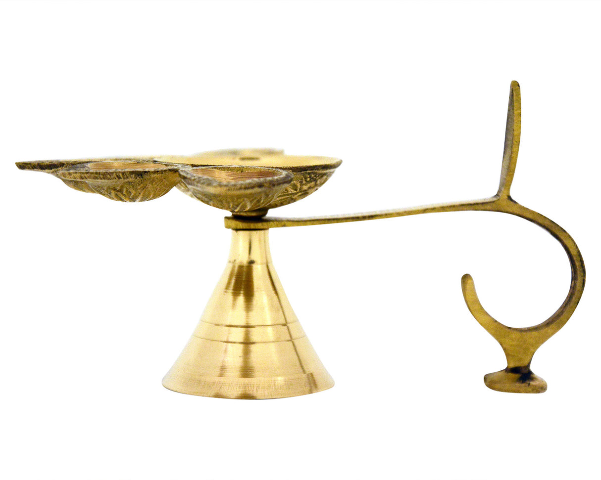 Aarti Panch Diya Small - Traditional Diya Stand for Spiritual Worship - Retail Maharaj