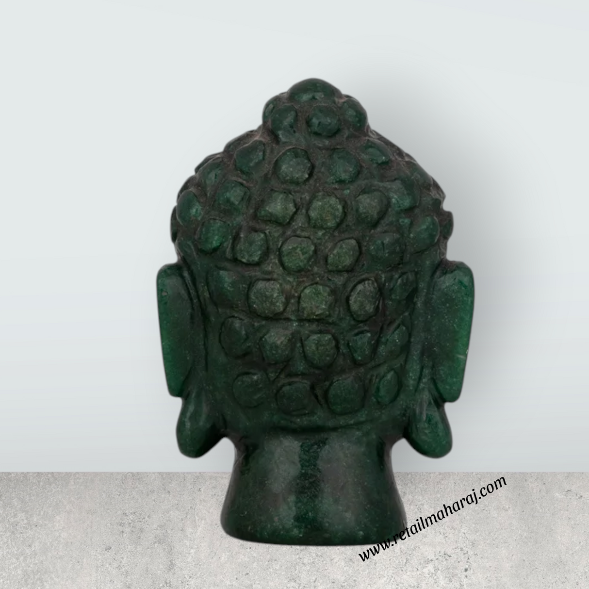 Zade Buddha Head Statue - 5 x 3.5 Inches | Buddha Face Statue / Head Of Buddha Statue for Home Decor - Retail Maharaj