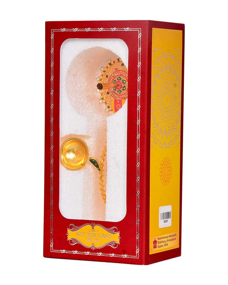 Pooja Diya Aarti Metal Stand – Diya for Wick Sticks with Ornate Design - Retail Maharaj