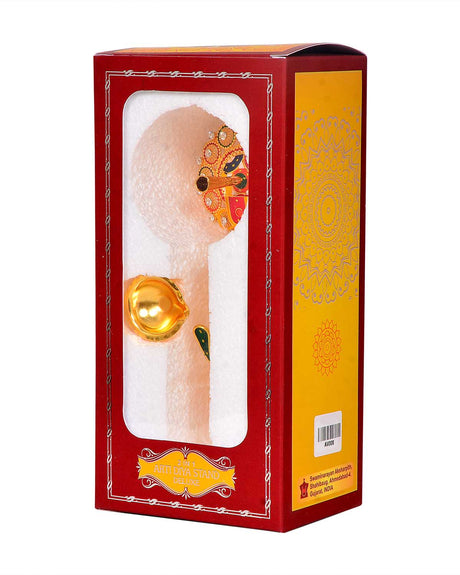 Pooja Diya Aarti Metal Stand – Ornate Diya for Wick Sticks - Retail Maharaj