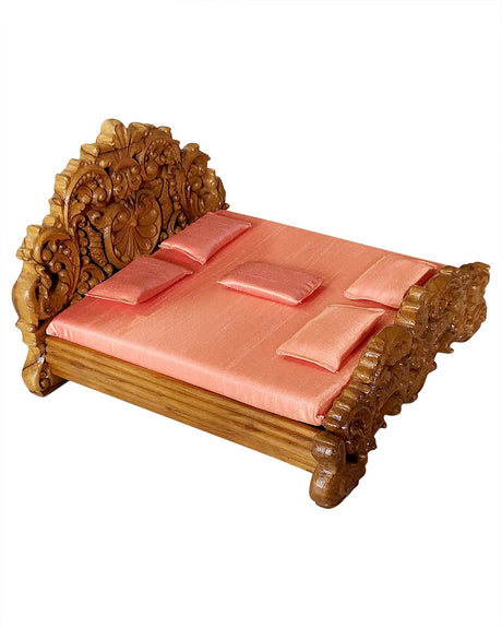 Thakorji Wooden Bed Small for God Murti (10" x 6.5") - Retail Maharaj