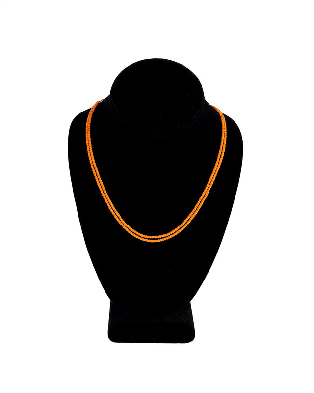 Kanthi (Orange 7" - 1mm Beads) - Double-Stringed Beads for Spiritual Wear - Retail Maharaj