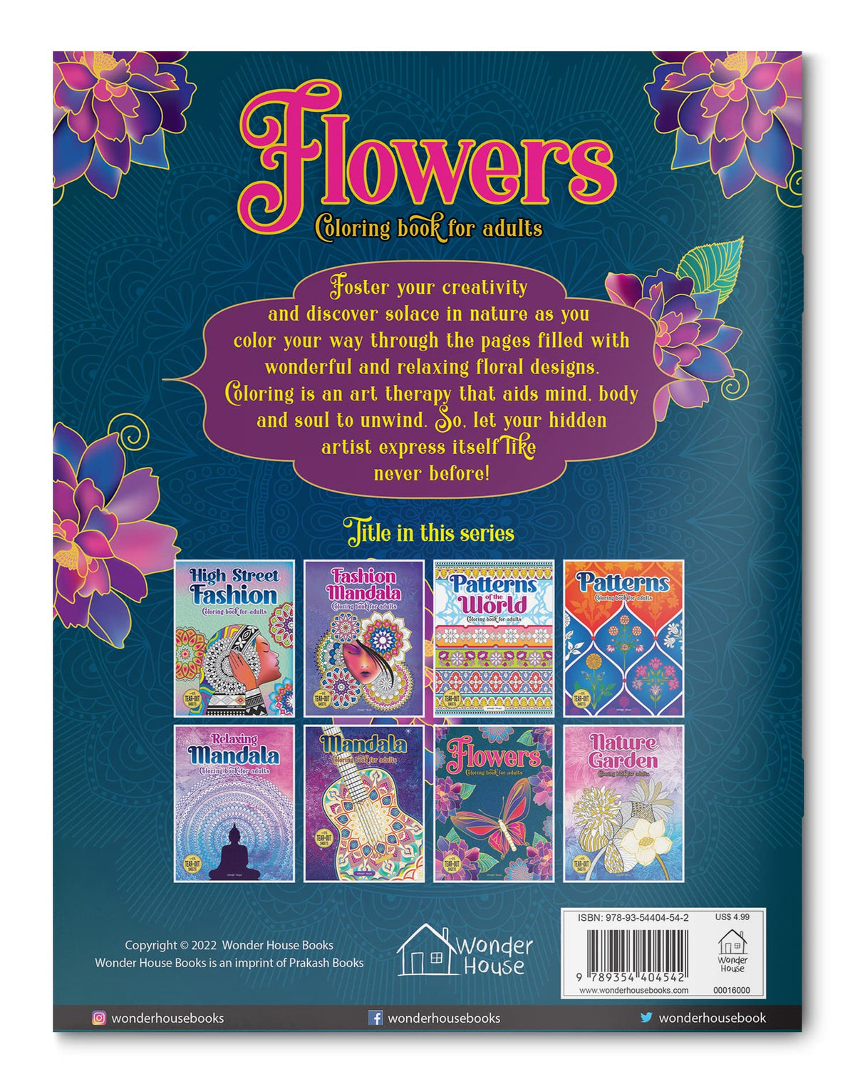 Flowers Coloring Book for adults - Retail Maharaj
