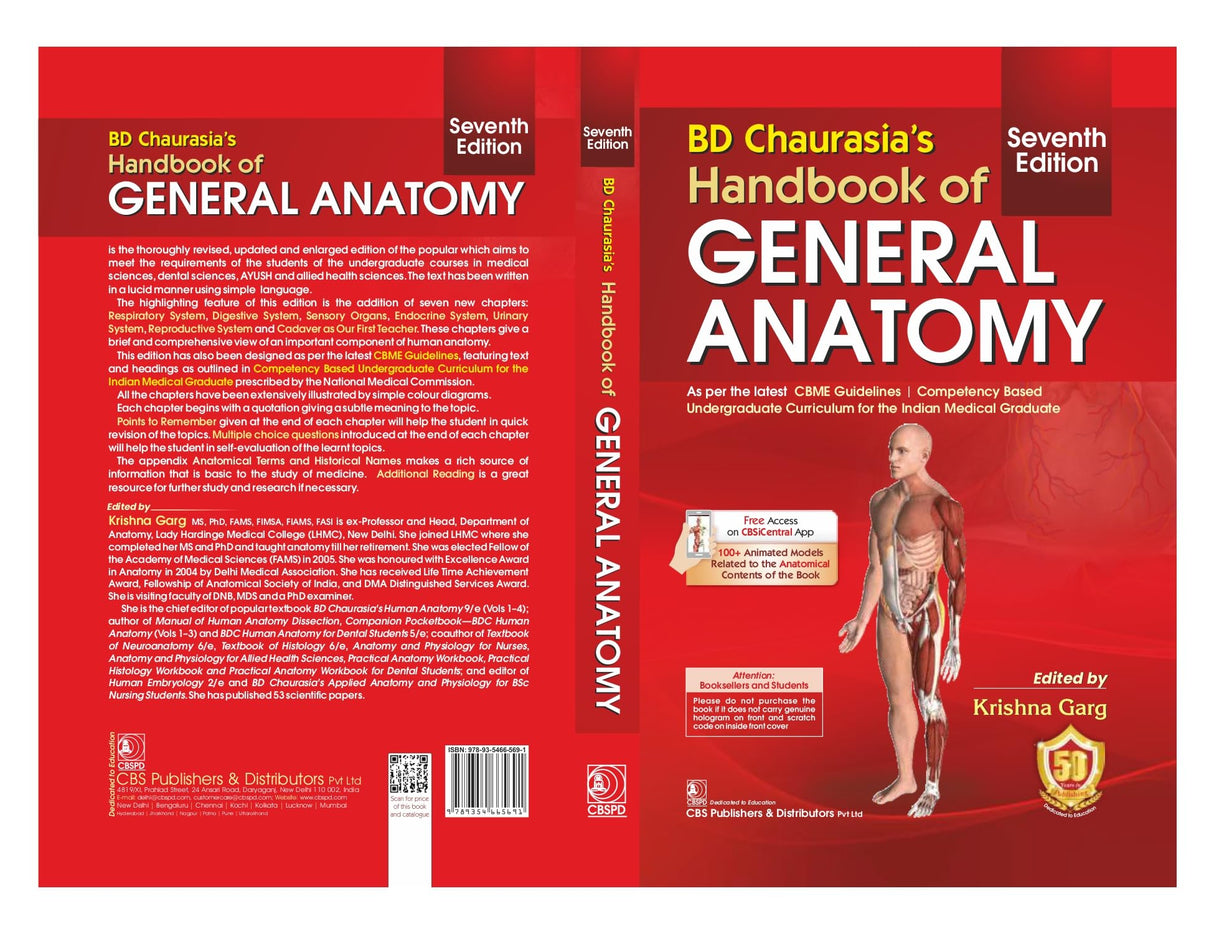 BD Chaurasia’s Handbook of General Anatomy 7/e