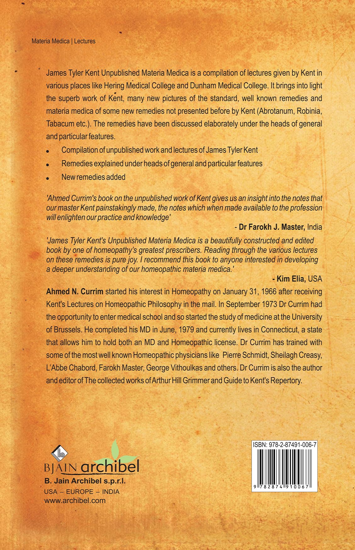 James Tyler Kent Unpublished Materia Medica - Retail Maharaj