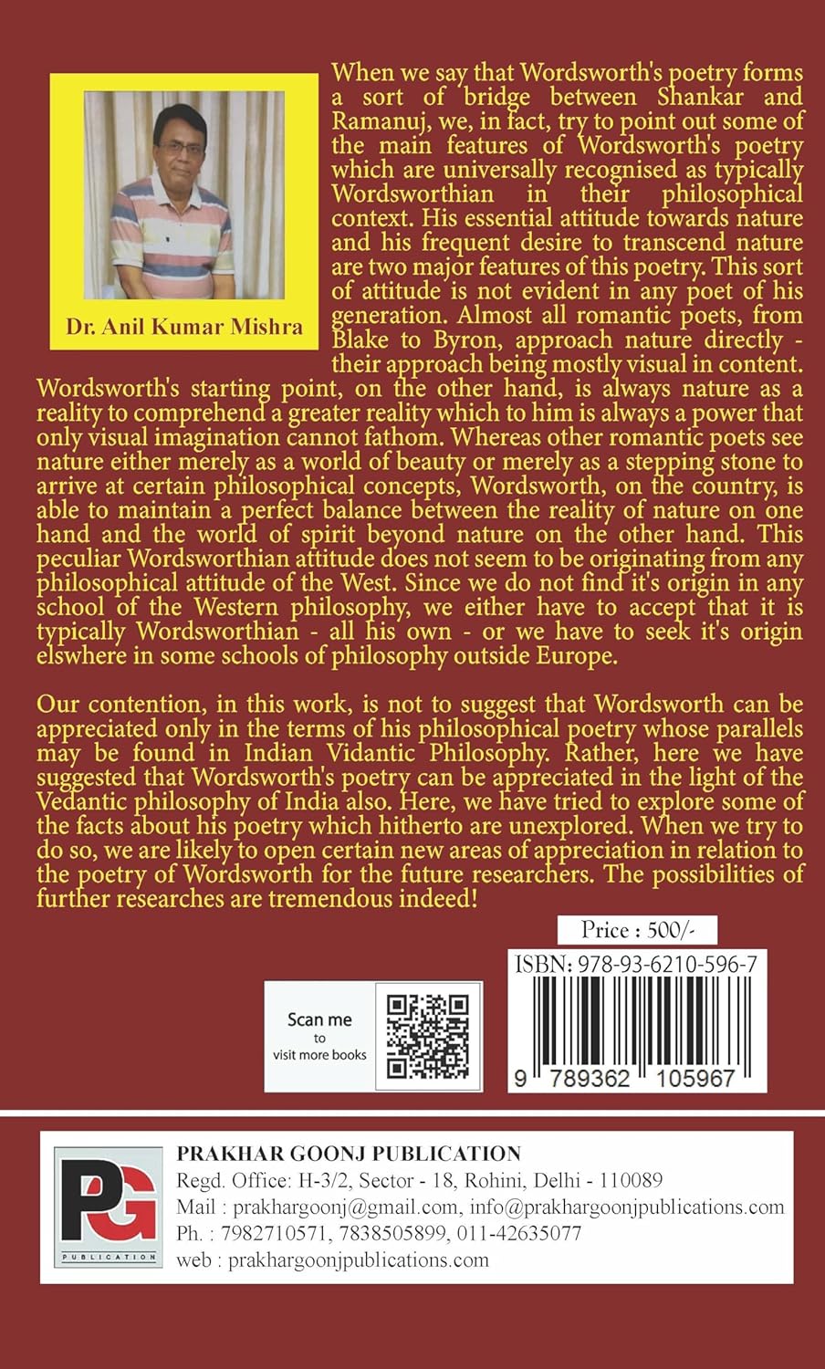 Wordsworth and the Vedant (A Study in Parallelisms) (English Version) - Retail Maharaj