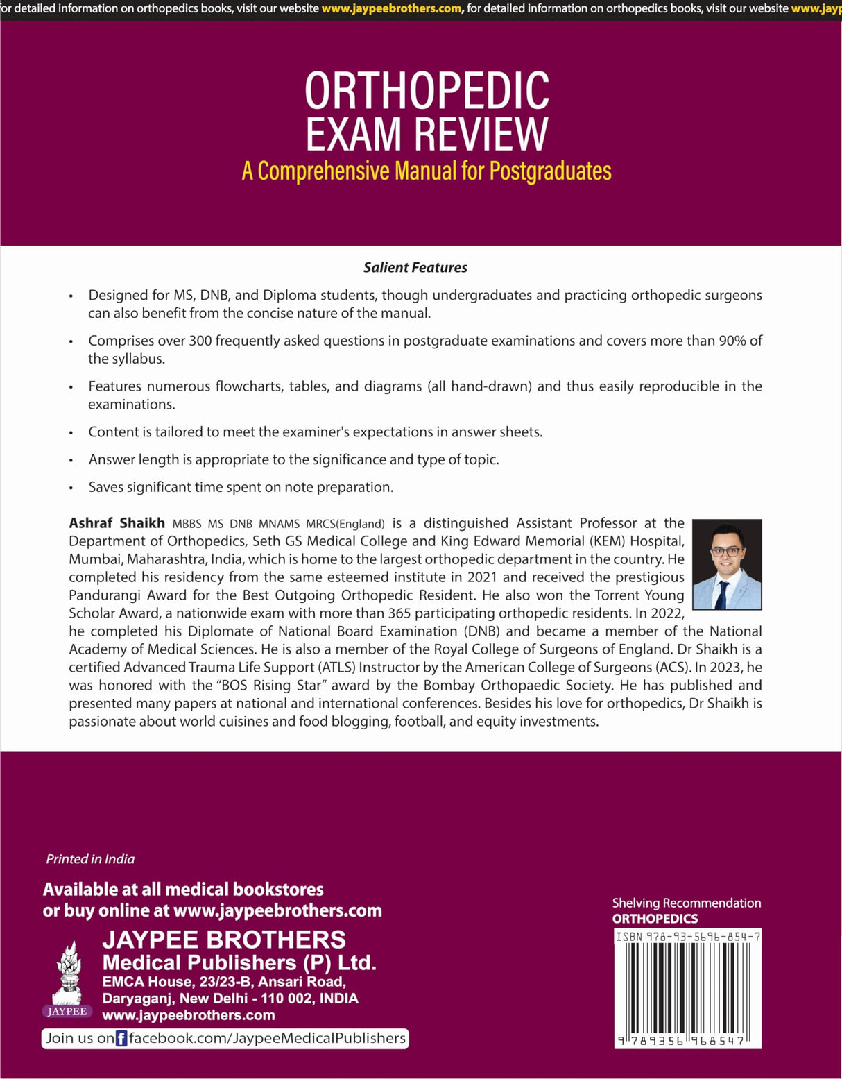 ORTHOPEDIC EXAM REVIEW (A COMPREHENSIVE MANUAL FOR POSTGRADUATES)