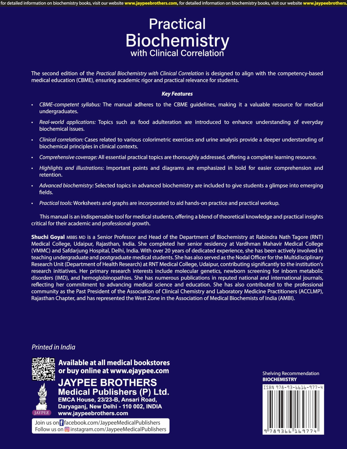 PRACTICAL BIOCHEMISTRY WITH CLINICAL CORRELATION