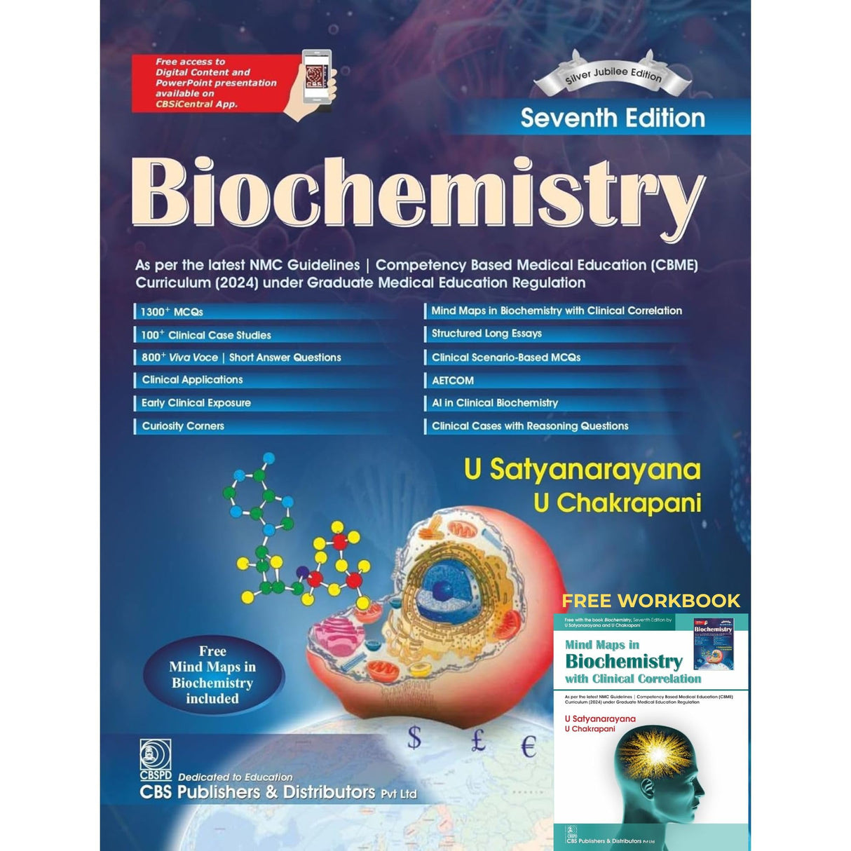 Biochemistry, 7th Silver Jubilee Edition | As per the latest NMC Guidelines | Packed Inside Free Mind Maps in Biochemistry with Clinical Correlation