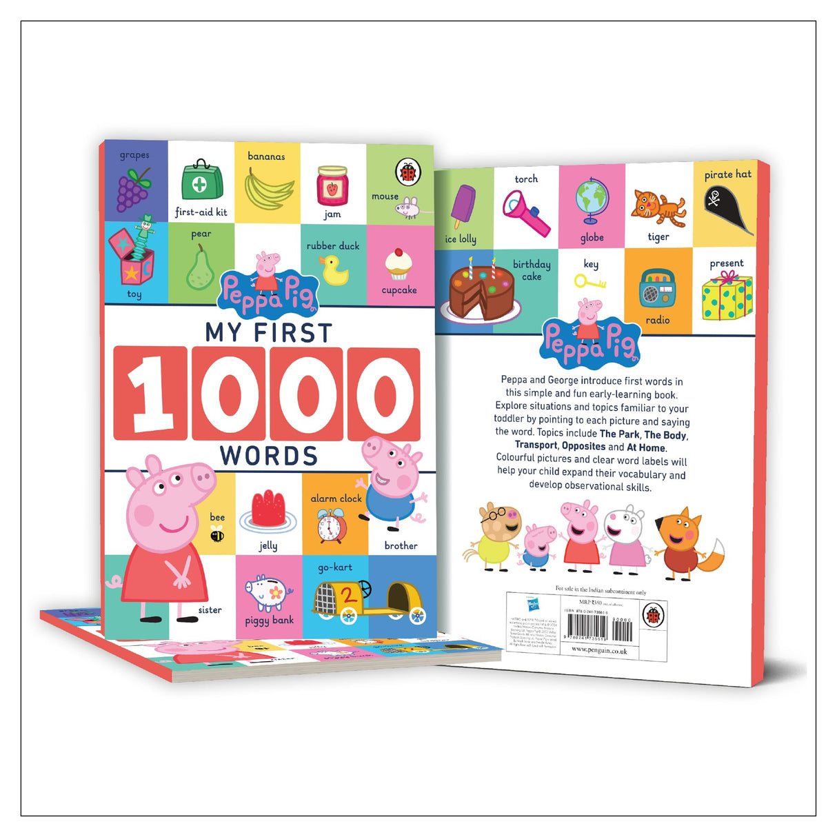 Peppa Pig: My First 1000 Words: Early Learning Words and Picture Book for Kids Age 2+ Years | Shapes, Colours, Numbers, Family, Body, Animals, Food, Bedtime, Objects Around Us and a Lot More! - Retail Maharaj