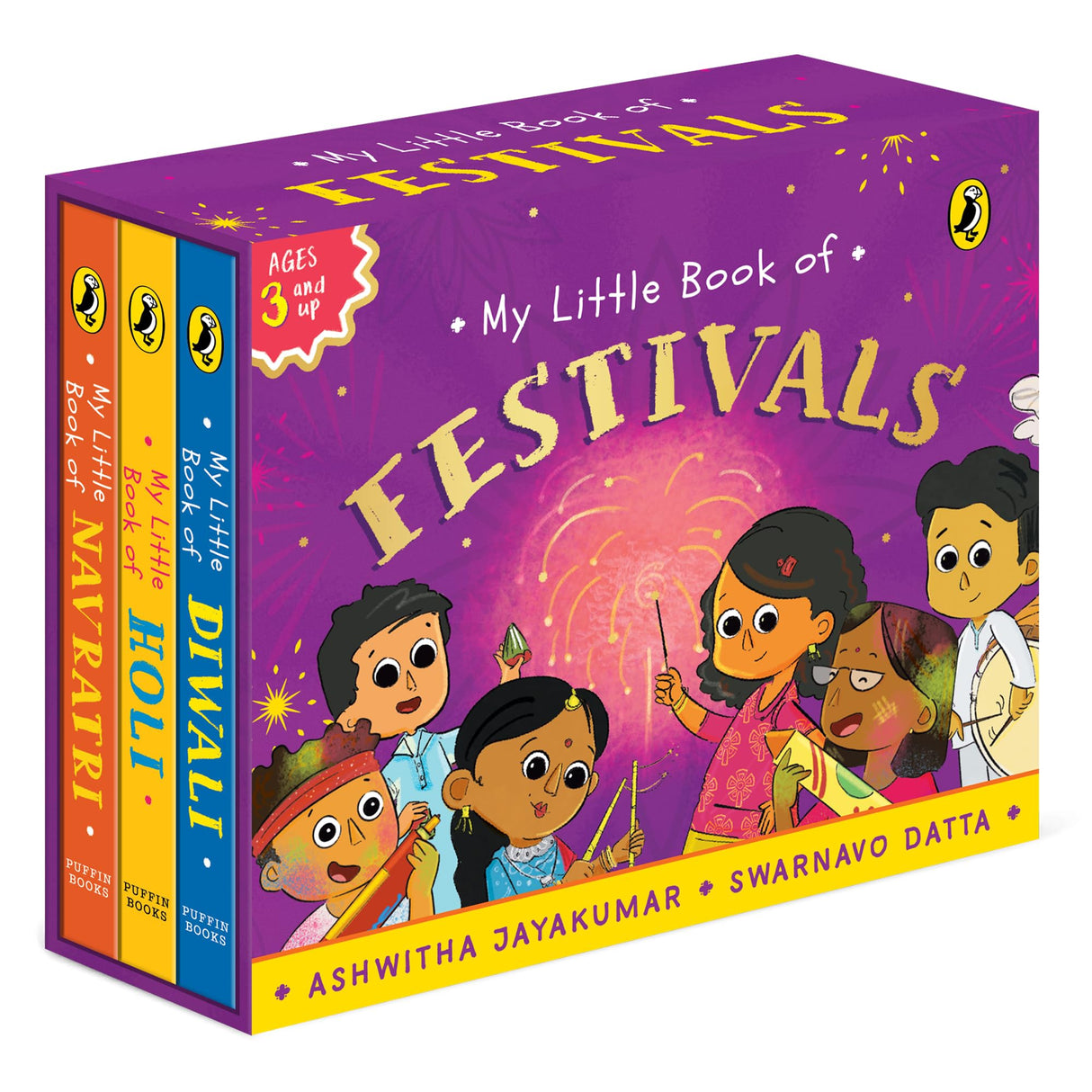 My Little Book of Festivals (Boxset) : Illustrated board books on the Indian festivals of Diwali, Holi and Navratri | Hindu mythology for kids age 3+ - Retail Maharaj