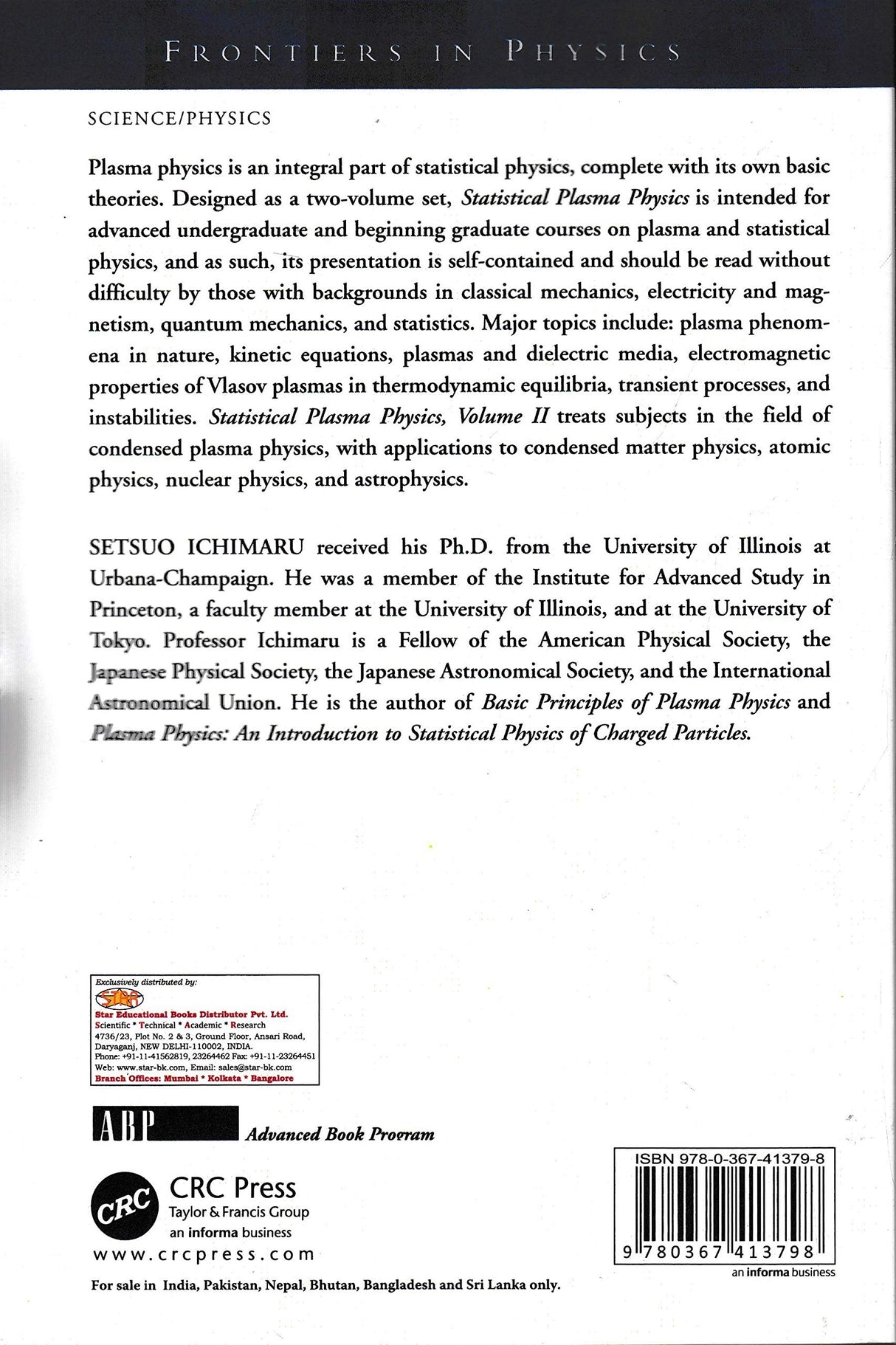 Statistical Plasma Physics, Volume I: Basic Principles (Special Indian Edition - Reprint Year: 2020) - Retail Maharaj