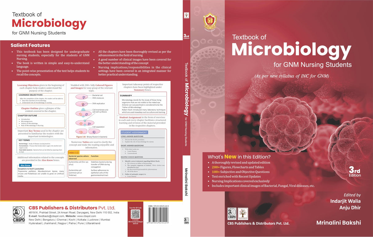 Textbook of Microbiology for GNM Nursing students, 3rd Edition - 2025