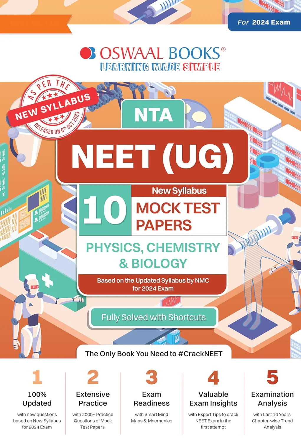 Oswaal NTA NEET (UG) 10 Mock Test Papers As Per NMC NEET Updated Syllabus, 2000 Practice Questions (Physics, Chemistry, Biology) For 2024 Exam - Retail Maharaj