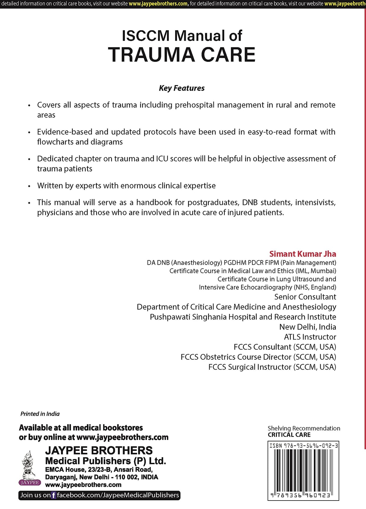 ISCCM MANUAL OF TRAUMA CARE