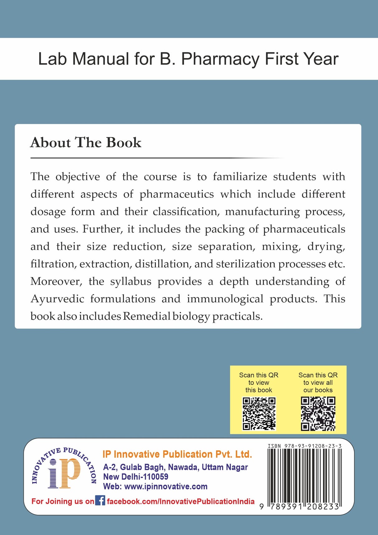 Lab Manual for B. Pharmacy First Year