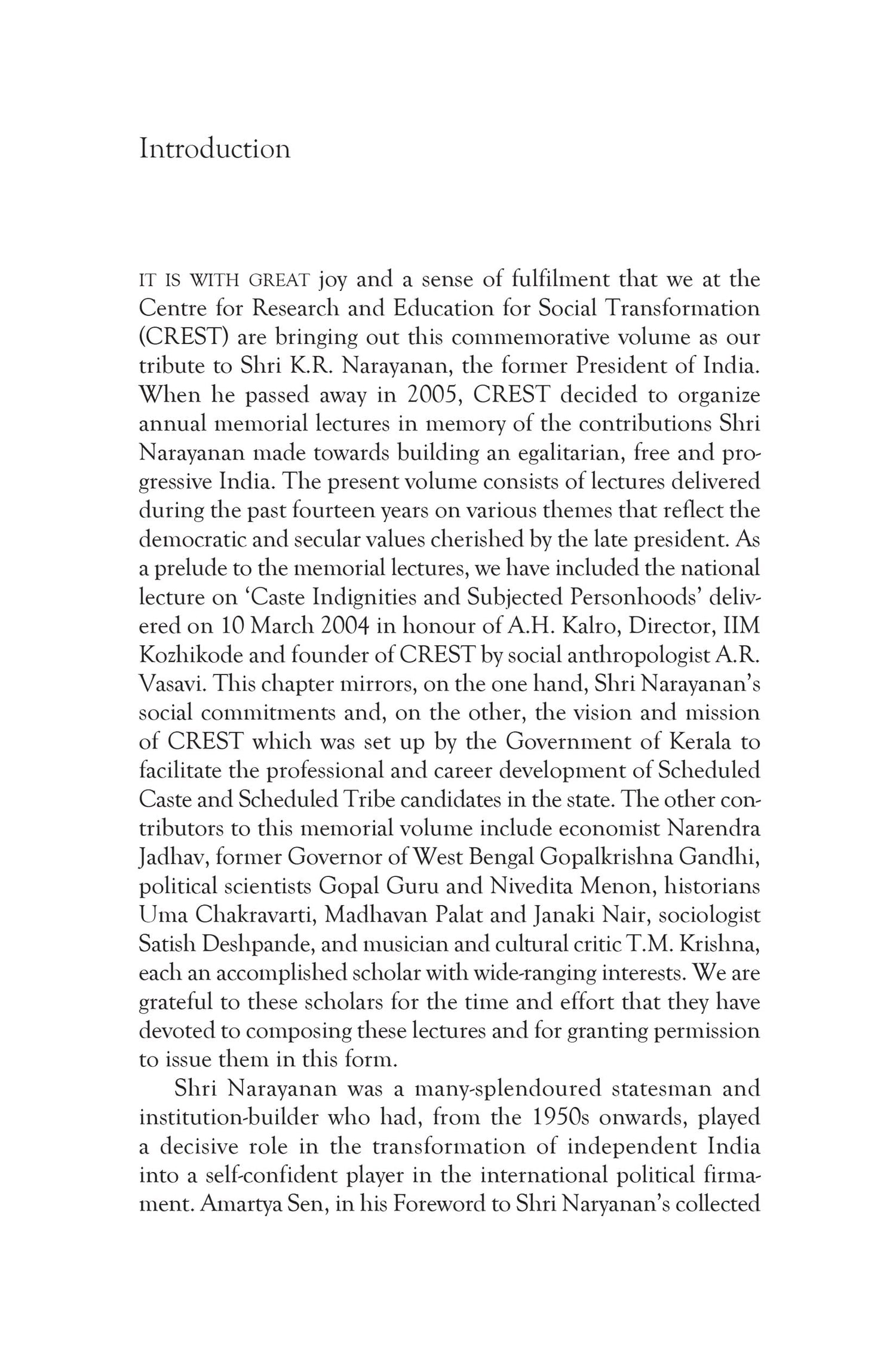 Nationhood, Social Justice and Unequal Transformations: Essays for K.R. Narayanan