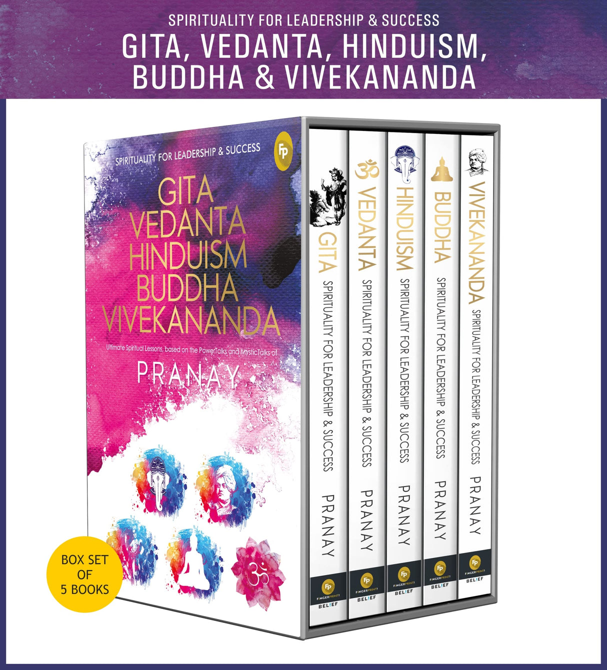 Spirituality For Leadership & Success (Box-Set of 5 Books): Gita, Vedanta, Hinduism, Buddha, Vivekananda - Retail Maharaj