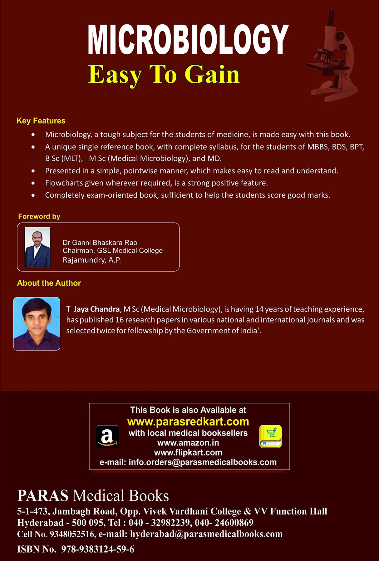 Microbiology Easy to Gain (Exam Oriented book), Jaya Chandra T - 1st, 2015.0