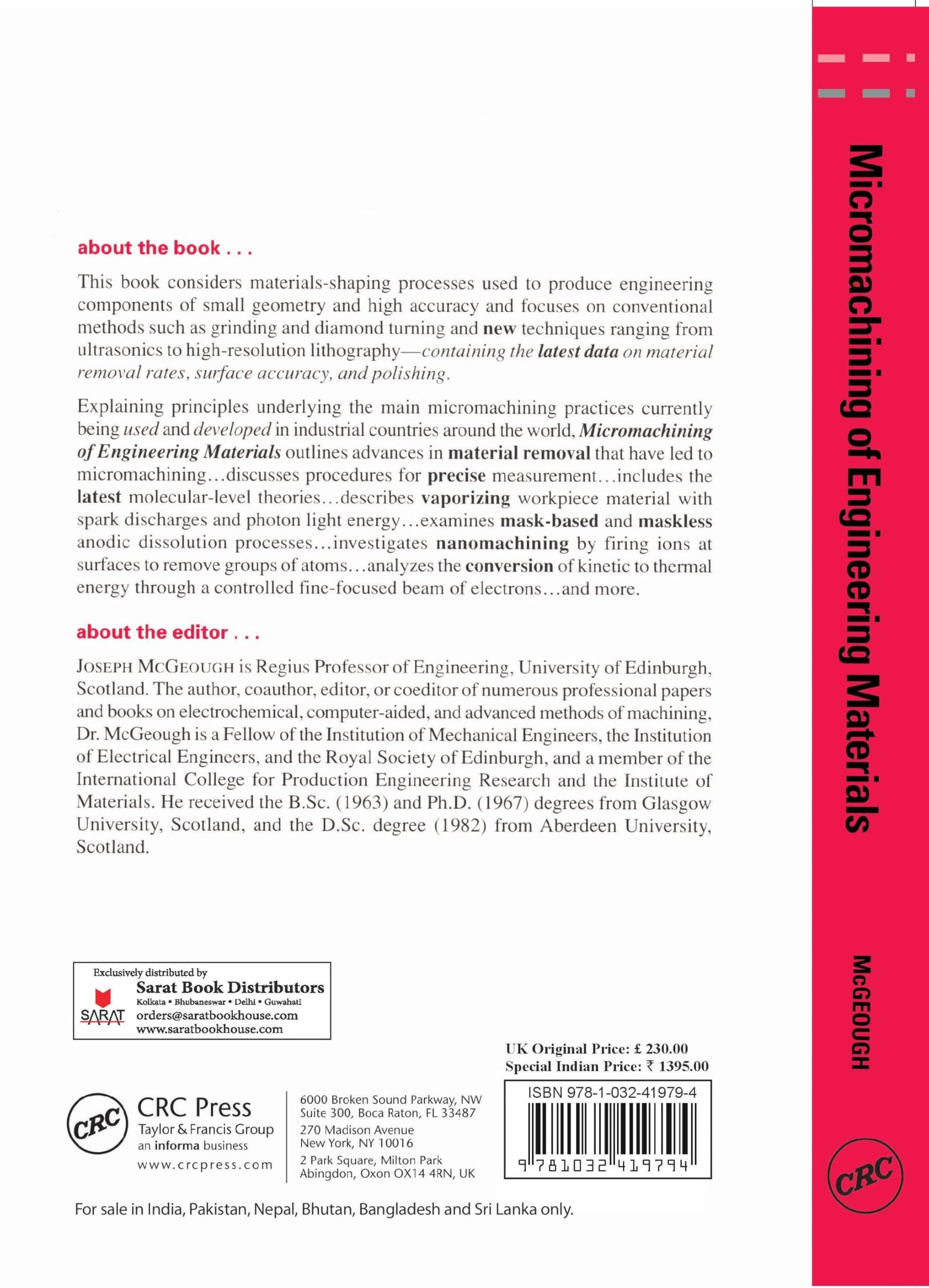 Micromachining of Engineering Materials - Retail Maharaj