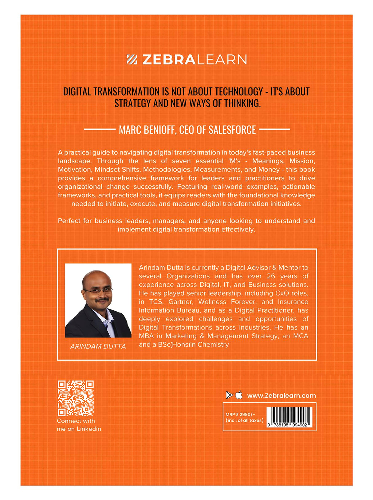 The 7Ms of Digital Transformation by Arindam Dutta | Master the 7M Frameworks of Digital Success with Real Case Studies and Implementation Insights | ZebraLearn Books - Retail Maharaj