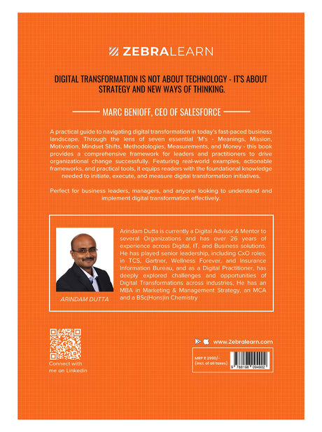 The 7Ms of Digital Transformation by Arindam Dutta | Master the 7M Frameworks of Digital Success with Real Case Studies and Implementation Insights | ZebraLearn Books - Retail Maharaj