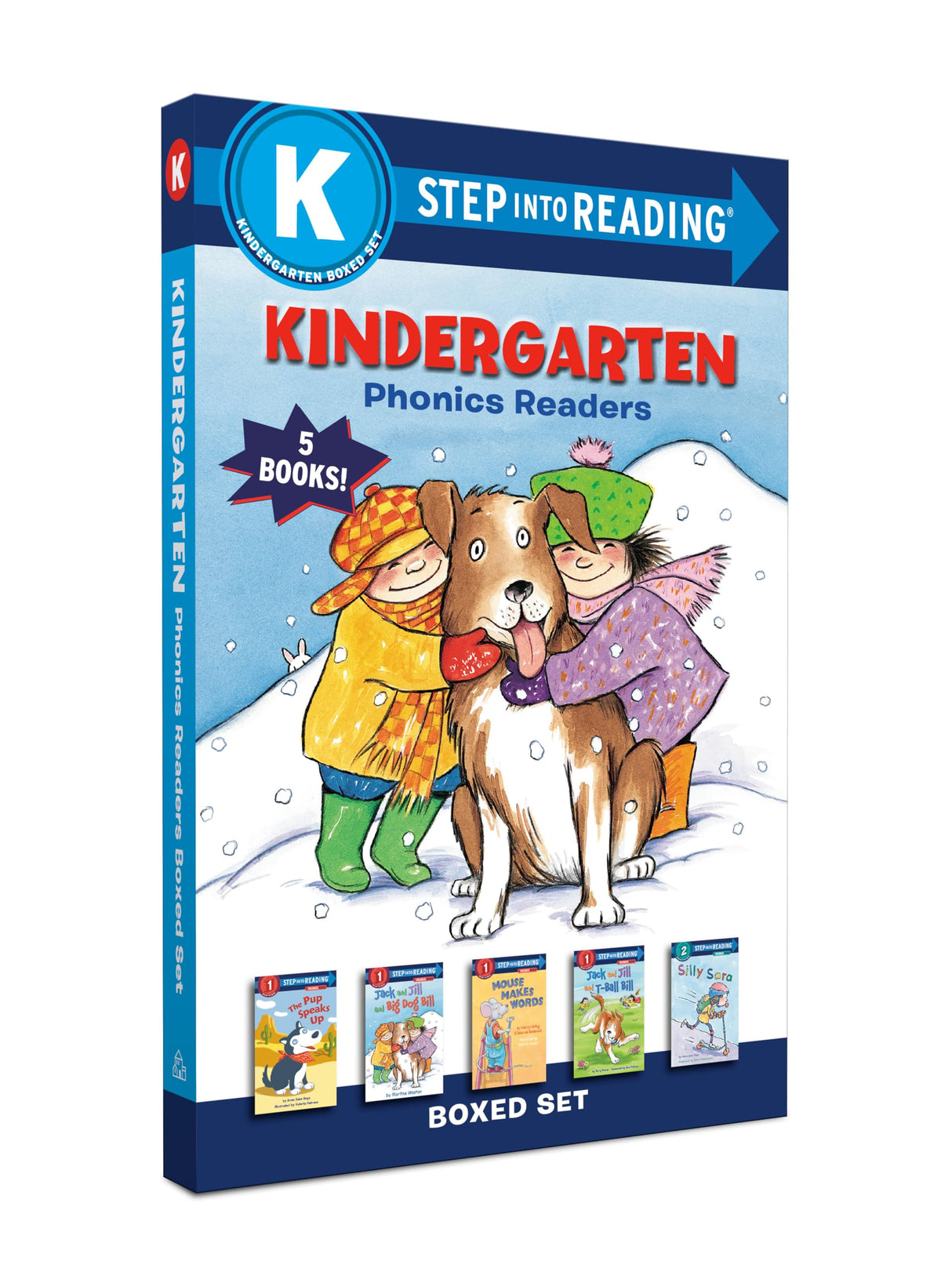 Kindergarten Phonics Readers Boxed Set: Jack and Jill and Big Dog Bill, The Pup Speaks Up, Jack and Jill and T-Ball Bill, Mouse Makes Words, Silly Sara (Step into Reading)