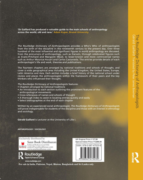 The Routledge Dictionary of Anthropologists - Retail Maharaj