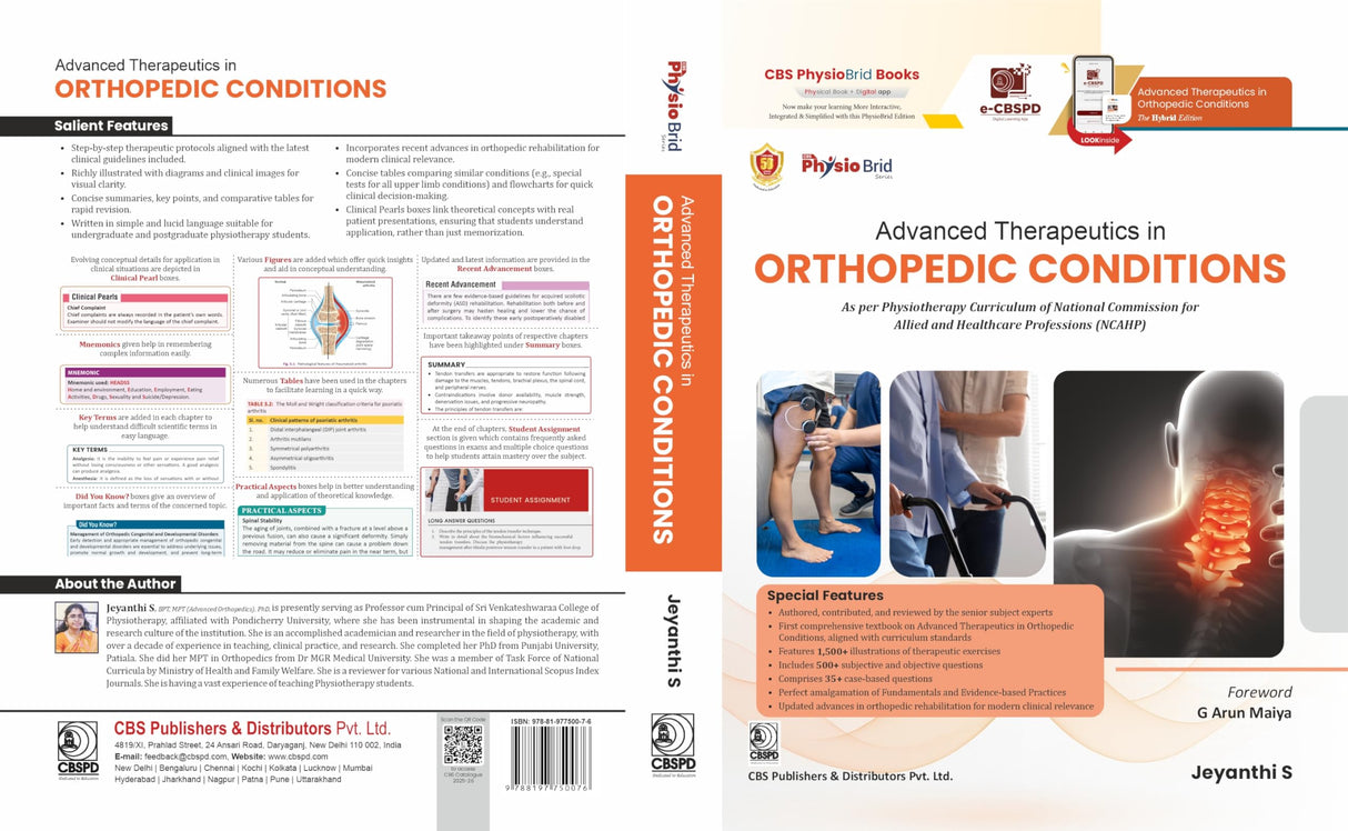 Advanced Therapeutics in Orthopedic Conditions ISBN - 9788197750076 | As per Physiotherapy Curriculum of National Commission for Allied and Healthcare Professions (NCAHP) - (PB 2026)