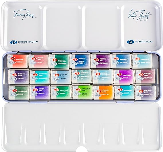 White Nights Granulating Watercolour 21 Full Pans Set