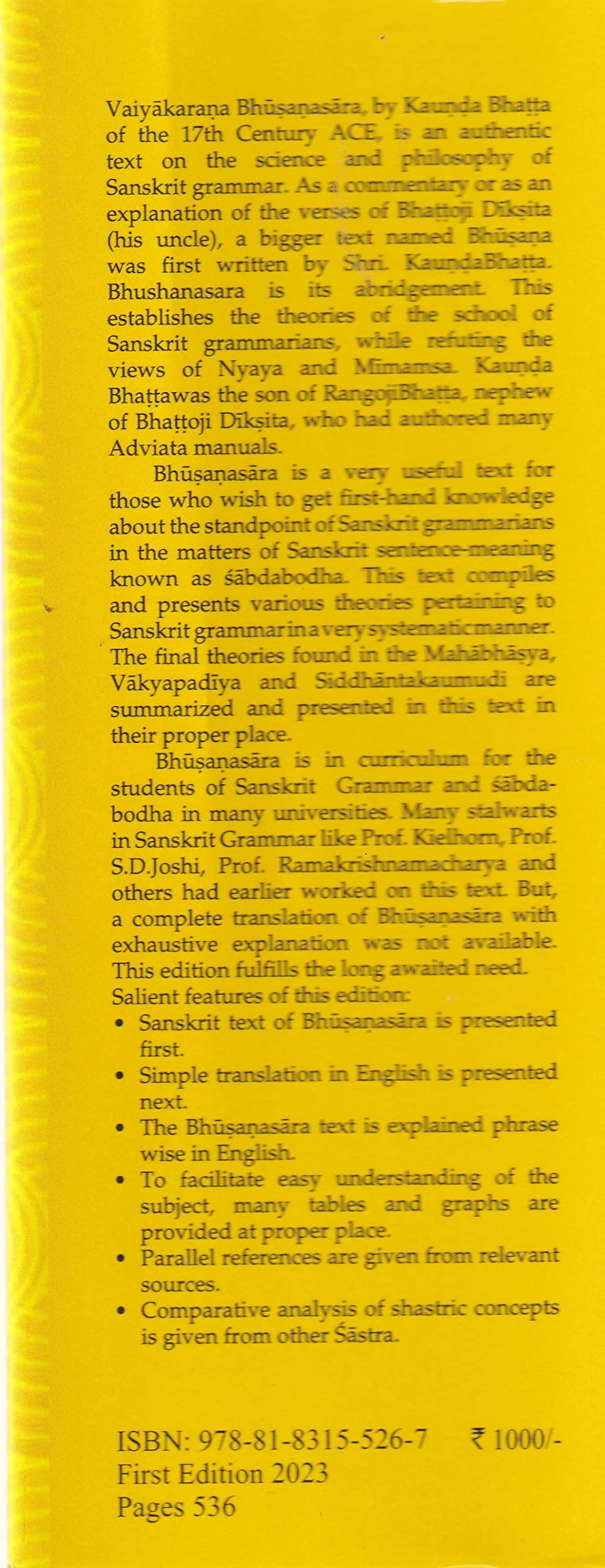 Vaiyakaranabhushanasarah: (Text with English Translation) - Retail Maharaj