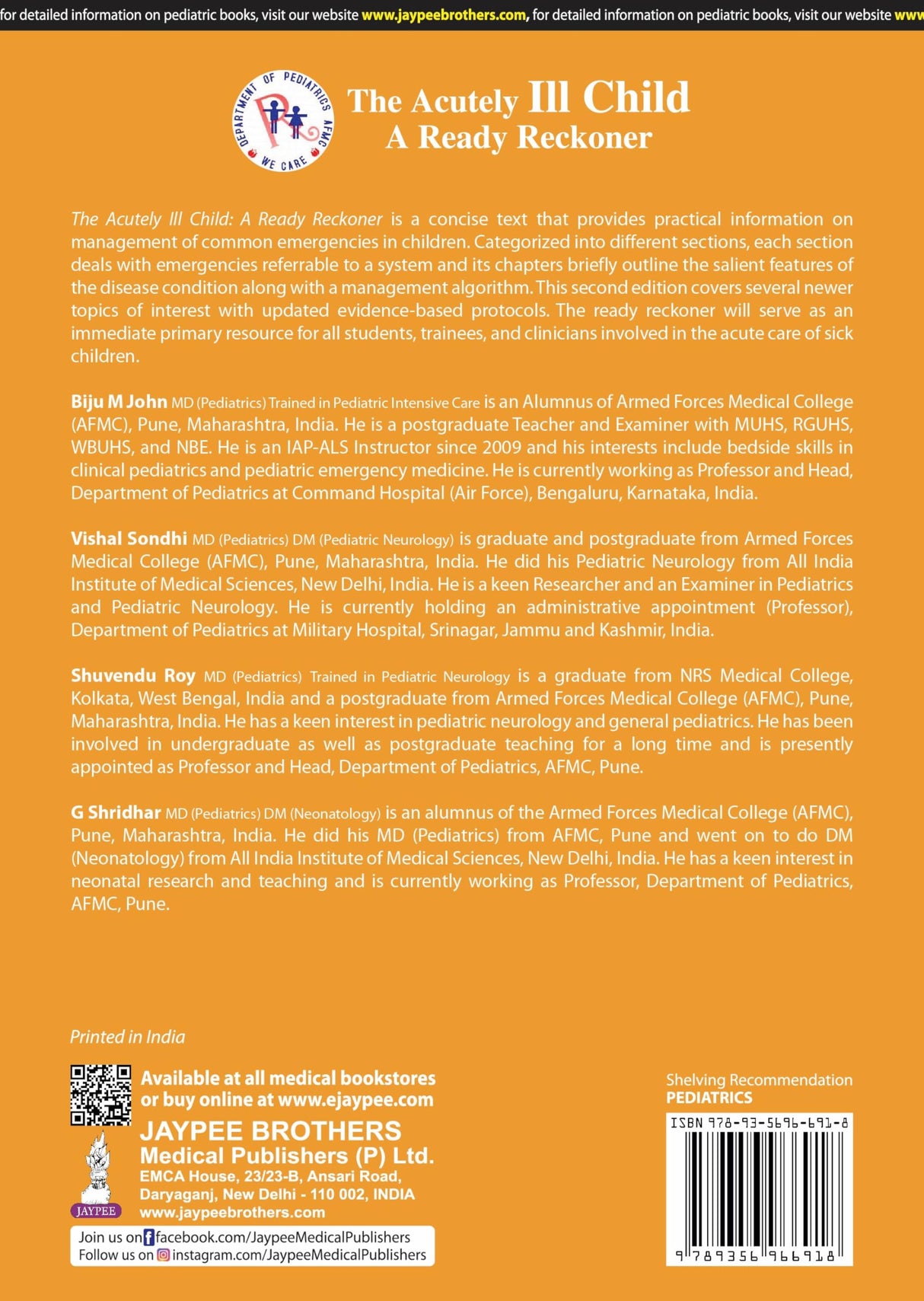 THE ACUTELY ILL CHILD A READY RECKONER