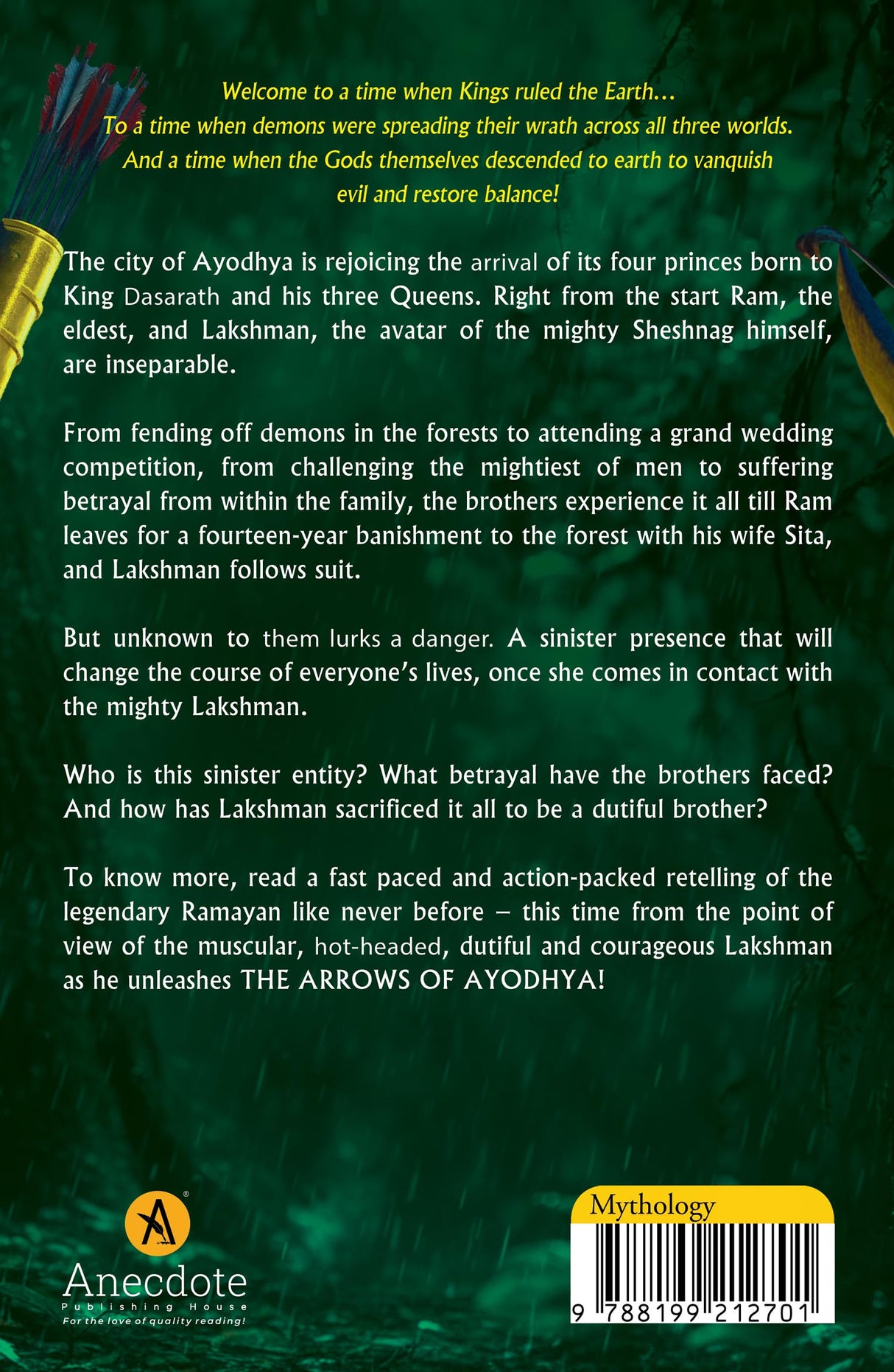 The Arrows Of Ayodhya Book 1 Of The Lakshman Trilogy - Retail Maharaj