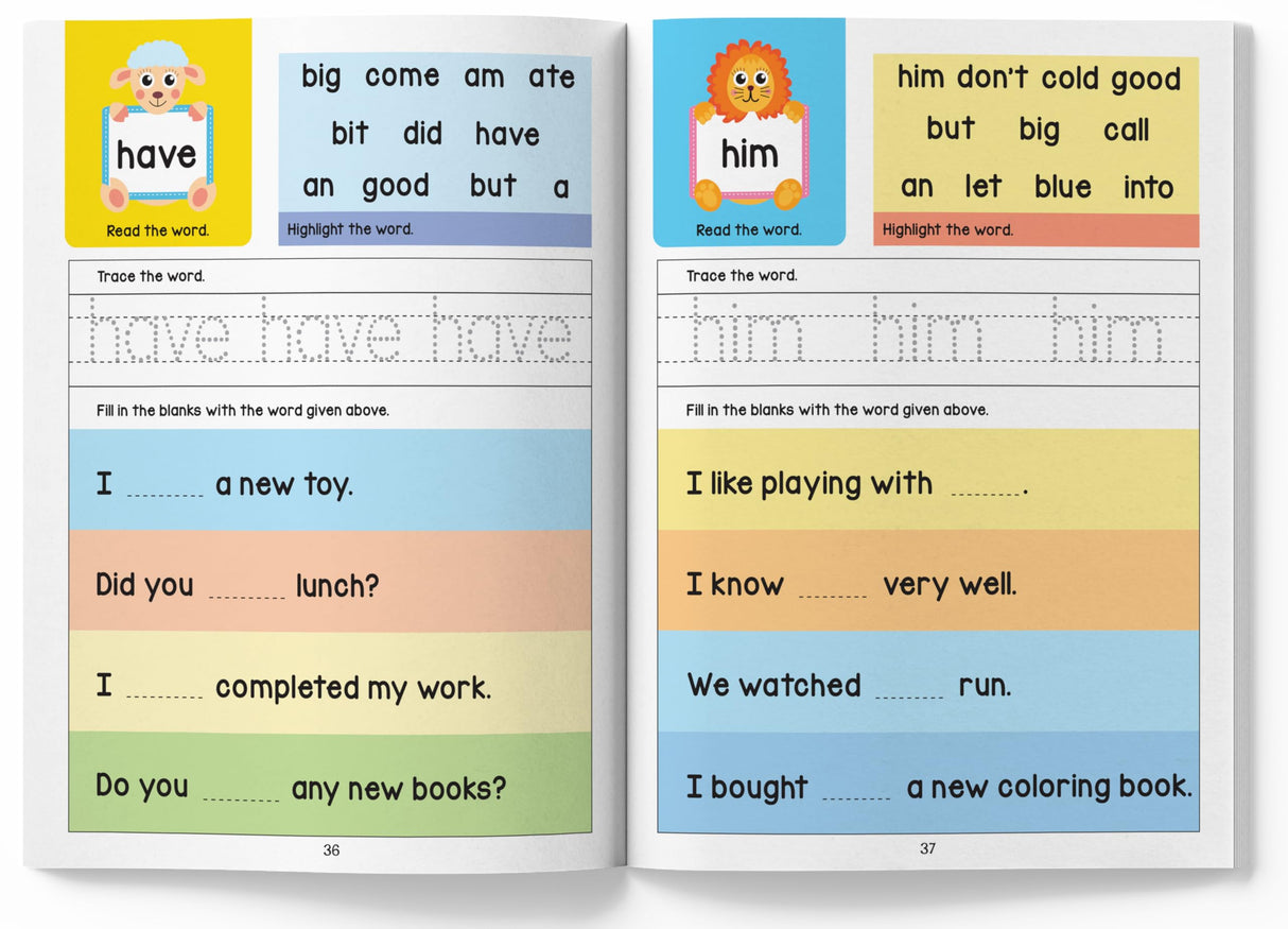 101 Sight Words and Sentences: Activity Book for Children | 400+ Sentences to Read and Practice | Ages 4–7 | Build Early Reading Fluency with Fun Exercises - Retail Maharaj