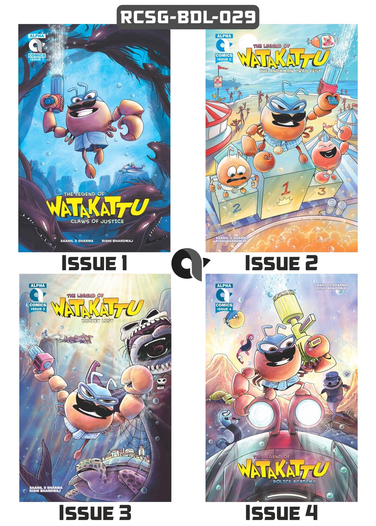 Alpha Comics | Combo 1 of Watakattu Series Issue 1-4 | Age 3-15 | English | Graphic Novel | New Release | Paperback - Retail Maharaj