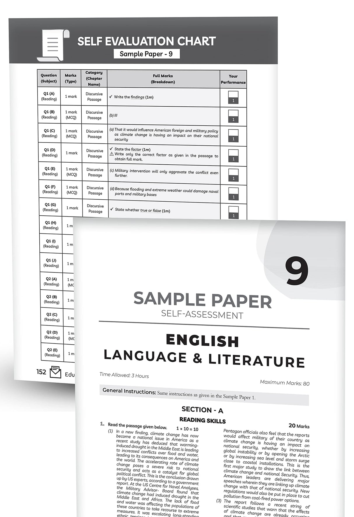 Educart CBSE Class 10 ENGLISH LANGUAGE and LITERATURE Sample Papers 2023 (With Exclusive Topper Answers and Marks breakdown 2022-23) - Retail Maharaj
