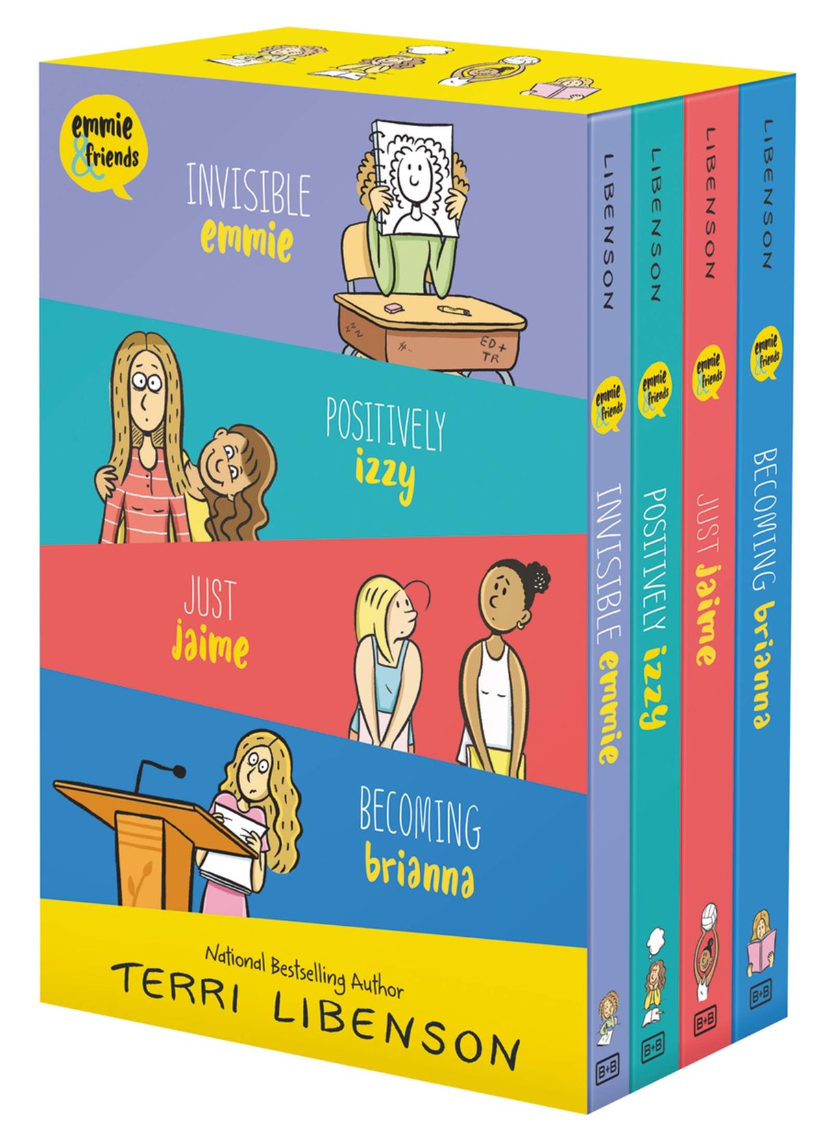 Emmie & Friends 4-Book Box Set: Invisible Emmie, Positively Izzy, Just Jaime, Becoming Brianna - Retail Maharaj