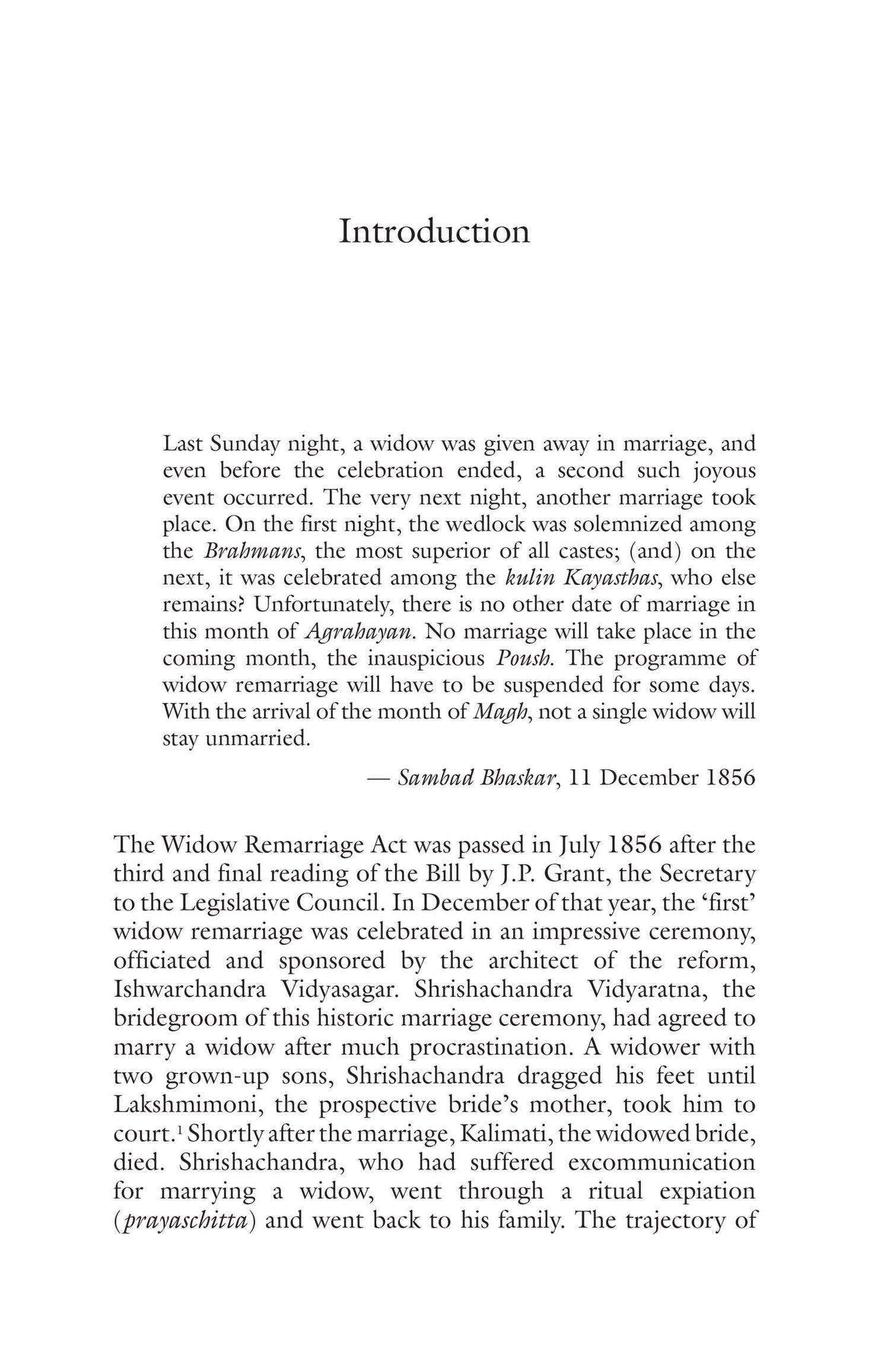 Widows of Colonial Bengal: Gender, Morality and Cultural Representation