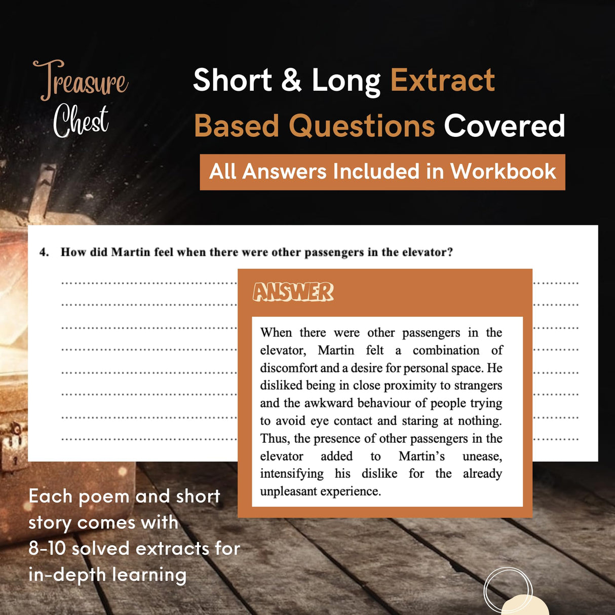 Almond Books ICSE Class 10 Treasure Chest (WORKBOOK with ANSWERS) Poems & Short Stories | Fully Solved | Part 2 for ICSE Class 10 - Retail Maharaj