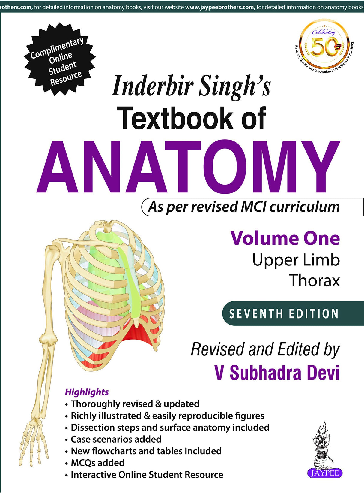 INDERBIR SINGH’S TEXTBOOK OF ANATOMY (VOLUME 1: UPPER LIMB AND THORAX)