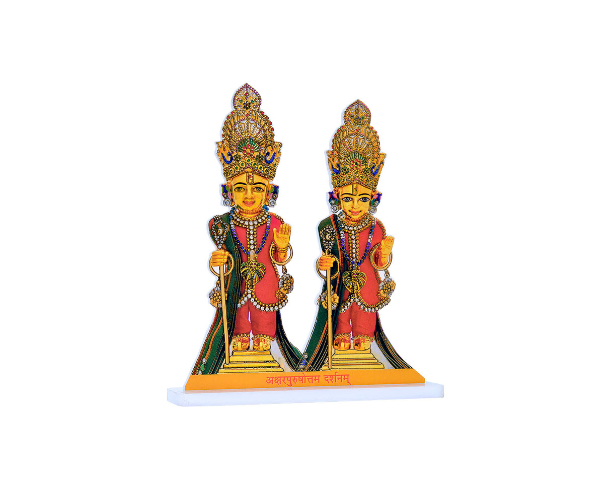 Akshar Purushottam Maharaj Foil(Acrylic & Stand: Large) - Retail Maharaj